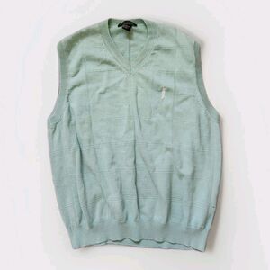 Fairway Outfitters Green V Neck Sweater Vest Cotton Knit Golf Mens M GUC